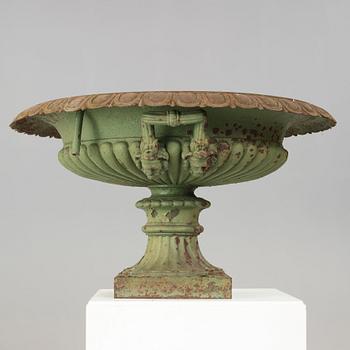 A Swedish 19th century cast iron garden urn by J & C G Bolinder, Stockholm.