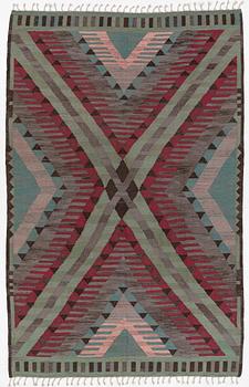 A flat weave and tapestry weave, Swedish carpet. c. 340 x 220 cm.