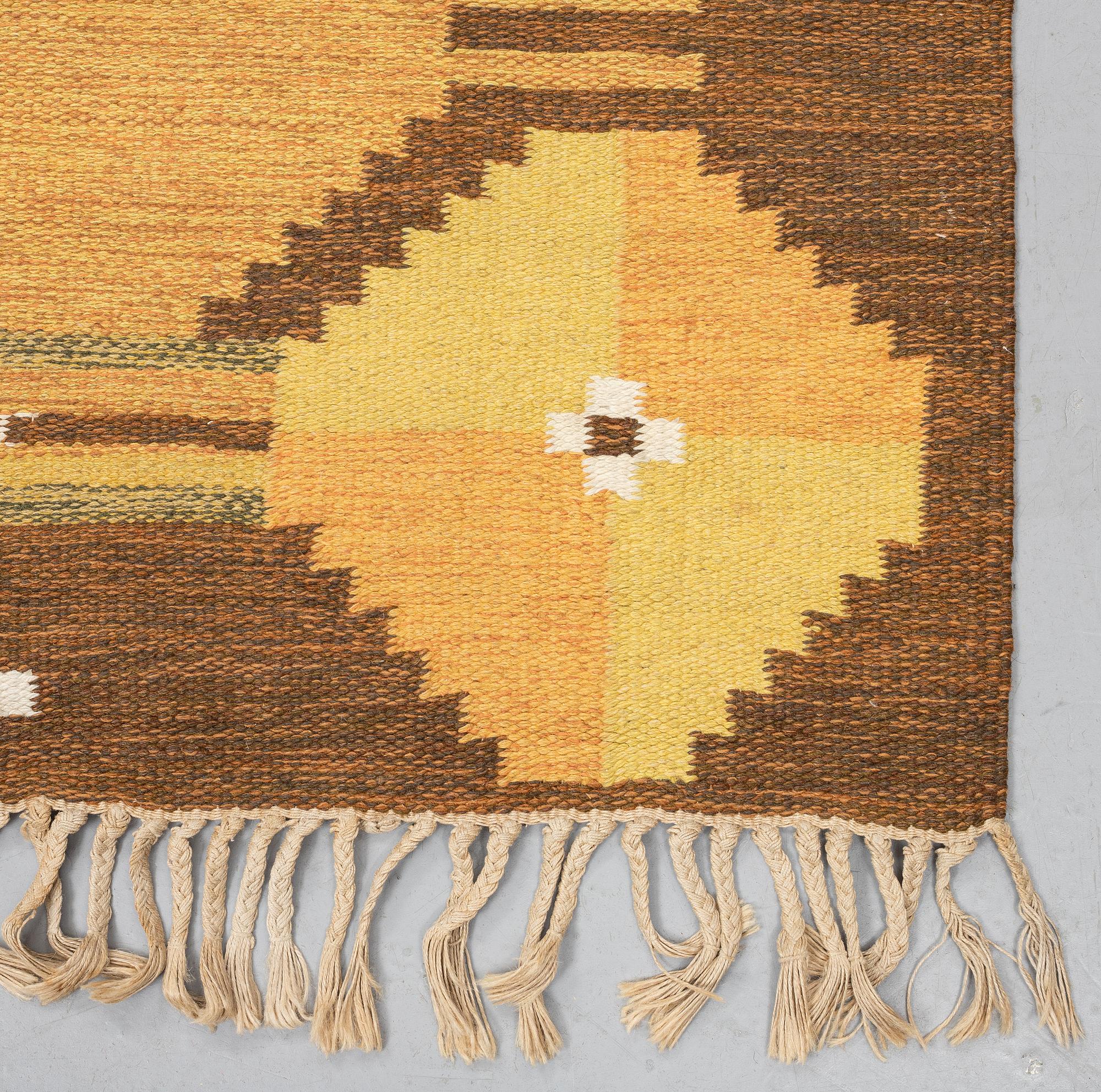 Ingegerd Silow, a carpet, flat weave, ca 214,5 x 135 cm, signed IS.