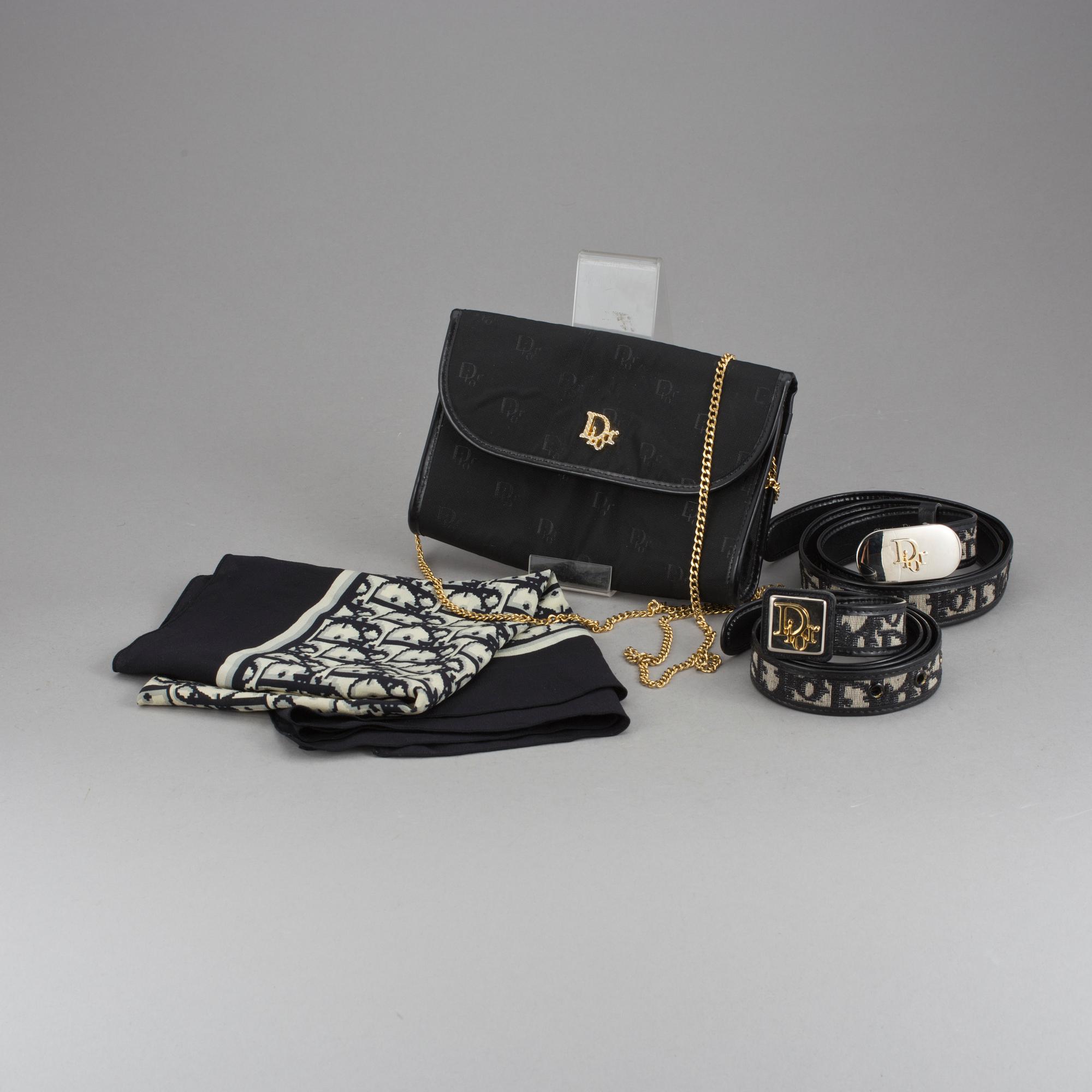 VÄSKA, SCARF samt 2 SKÄRP, Christian Dior.