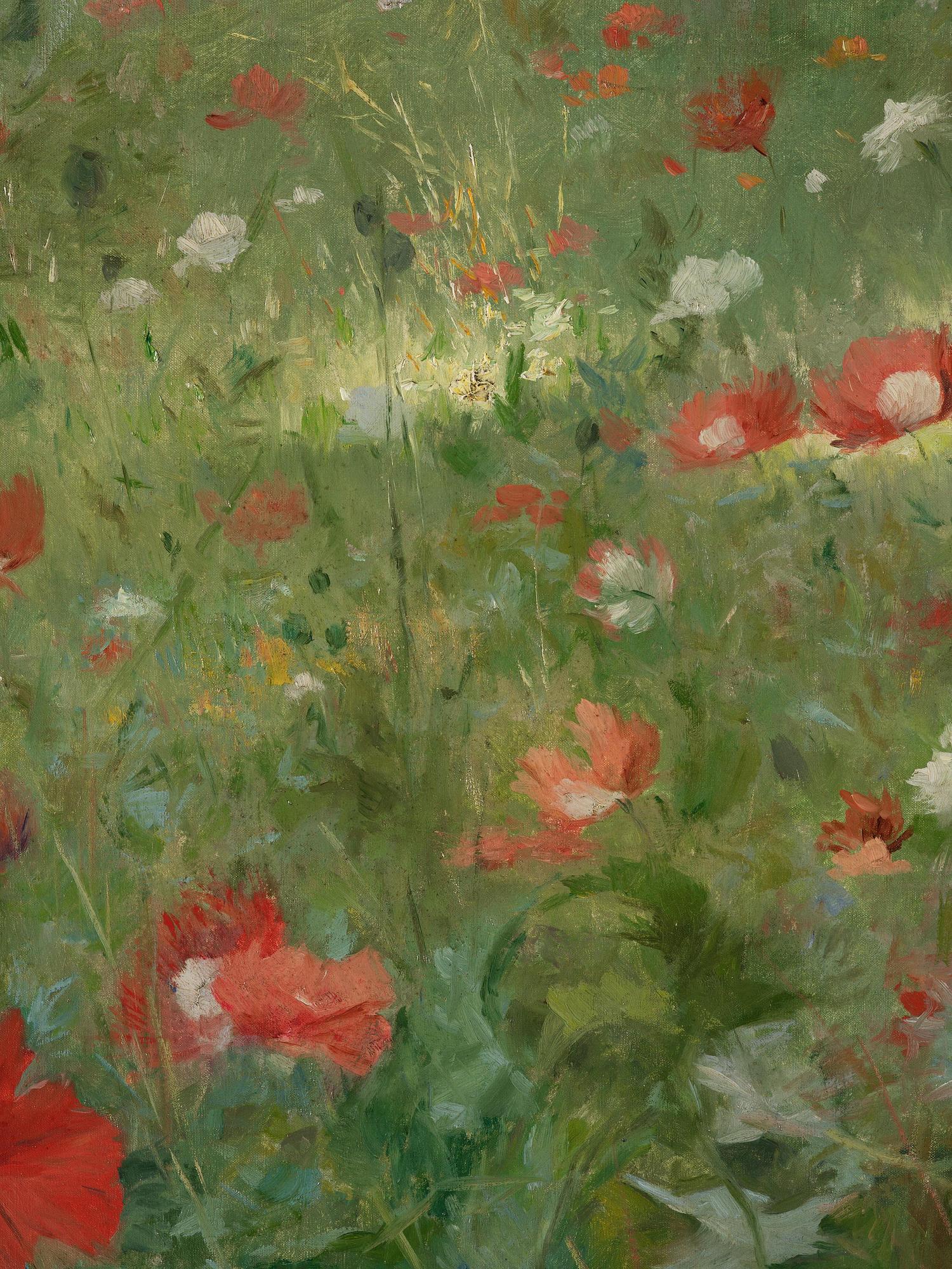 Julius Le Blanc Stewart, Poppy field with resting model.