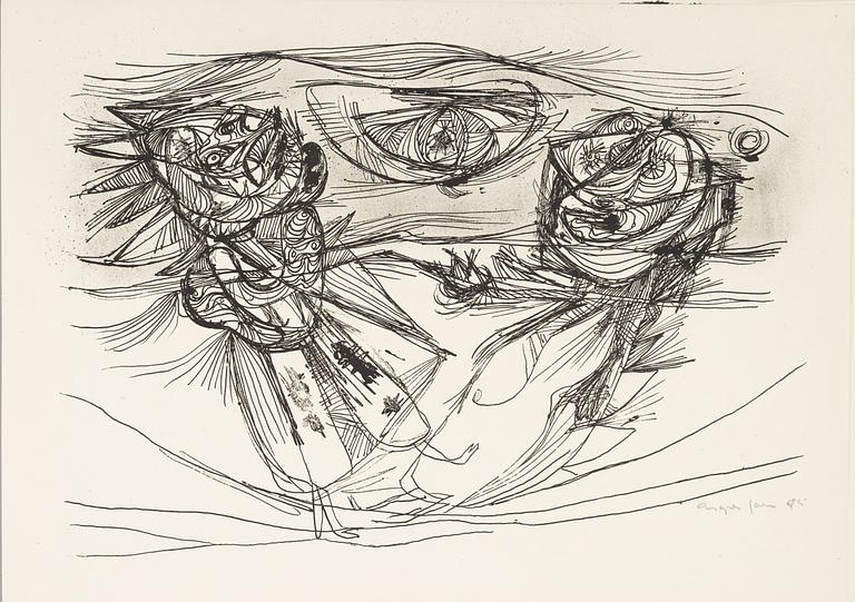 Asger Jorn, Folder with 7 lithographs from: "8 Lithographs".