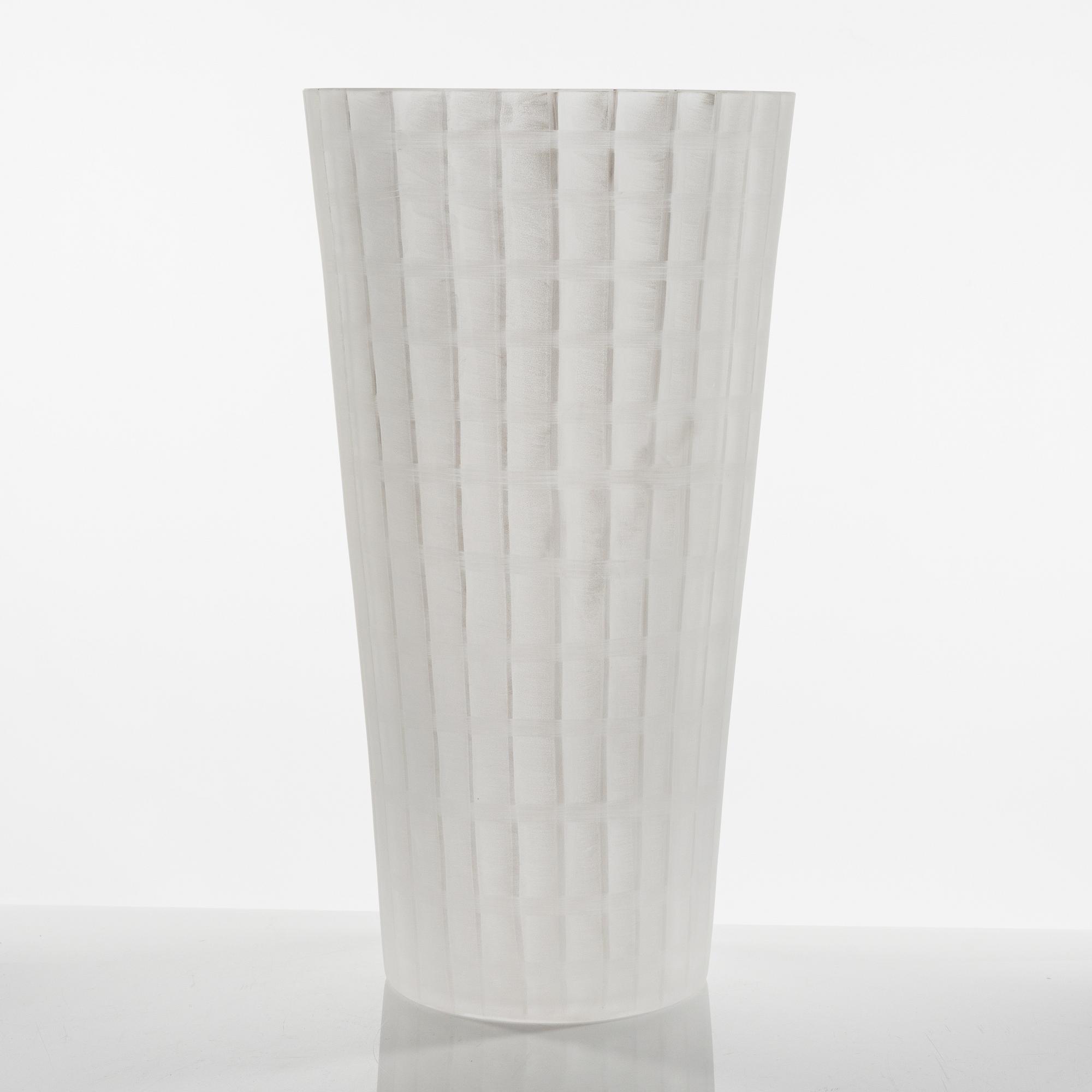 Inegred Råman,  a glass vase, Orrefors, Sweden, signed.