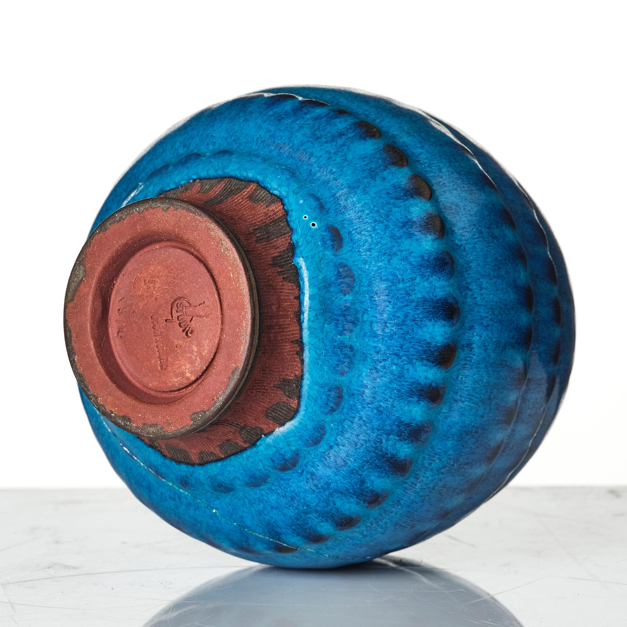 Wilhelm Kåge, Two Farsta stoneware vases, Gustavsberg Studio, 1948 and 1950.