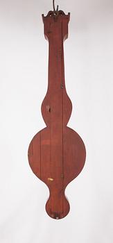 HJULBAROMETER, mahognyfanerad. 1800-talets början.
