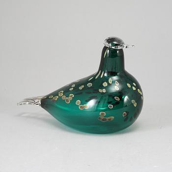 OIVA TOIKKA, a glass bird, Pekkasiini Green (Pekkasiini Vihreä) 1993–1994. Signed O. Toikka Nuutajärvi.