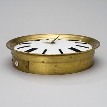 AN INDUSTRIAL SWISS WALL CLOCK.