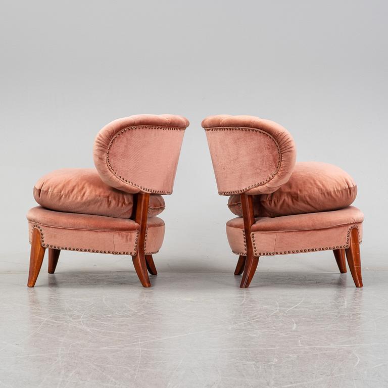 A pair of 'Schultz' lounge chairs by Otto Schulz for Jio, second half of the 20th Century.