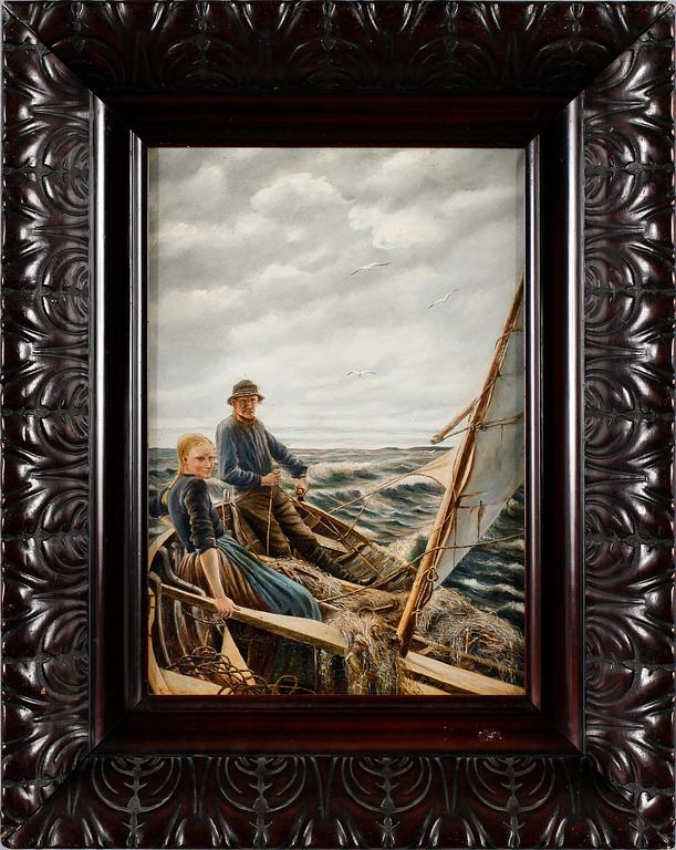 OKÄND KONSTNÄR, olja på duk, signerad A Paul, omkring år 1900.