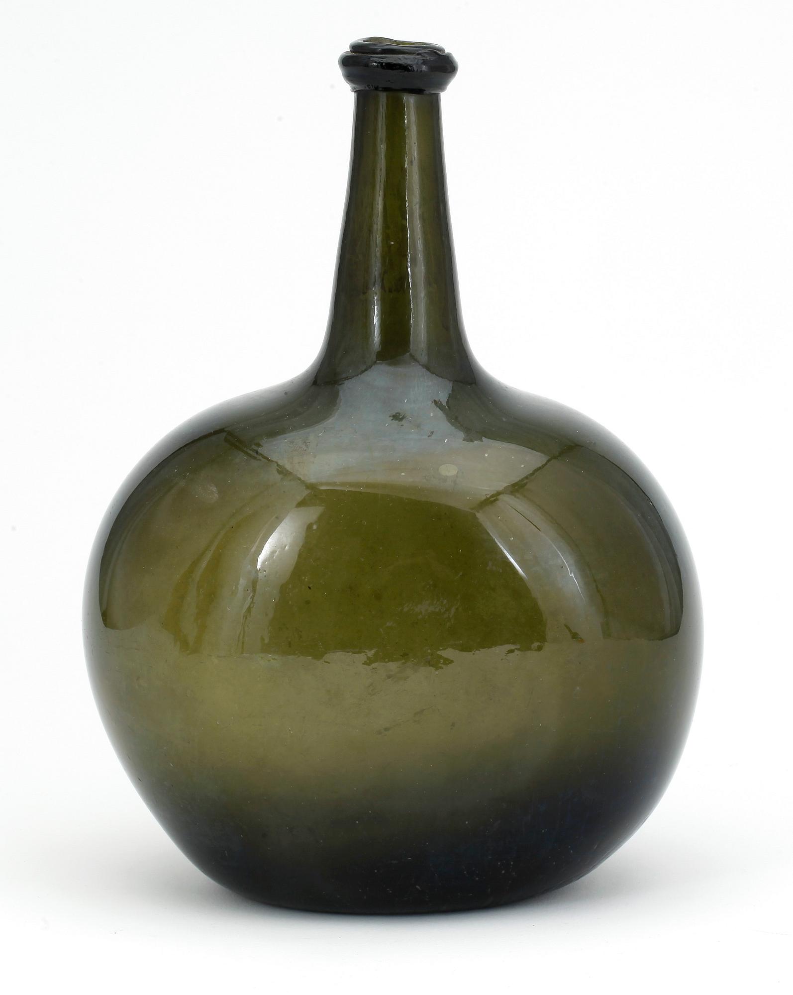 FLASKA, glas, sannolikt 1700-tal.