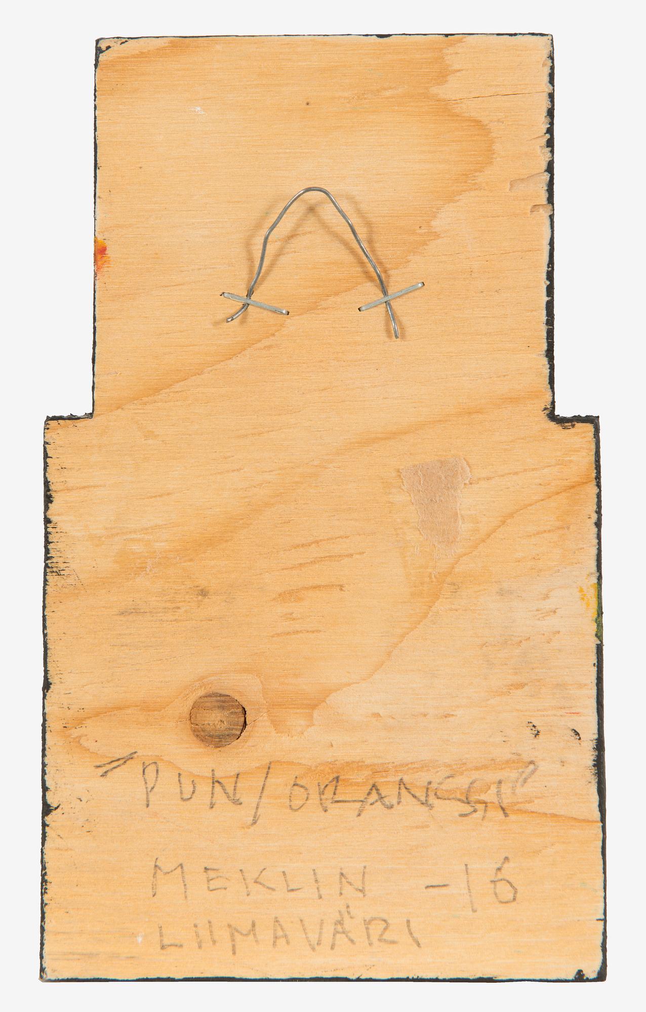Pentti Meklin, distemper on wood, signed and dated -16 a tergo.