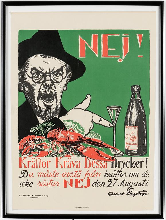 ALBERT ENGSTRÖM, efter "Nej! Kräftor kräva dessa drycker", 1900-talets senare del.