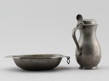 SKÅL SAMT KANNA, tenn, sannolikt England 1800-tal.