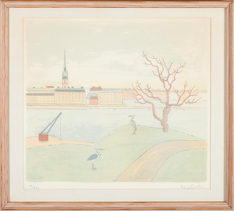 EINAR JOLIN, färglitografi, signerad, numrerad 93/250.