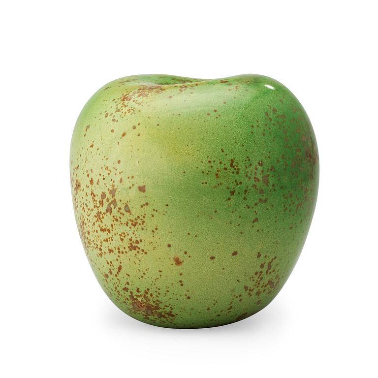 A Hans Hedberg faience apple, Biot, France.