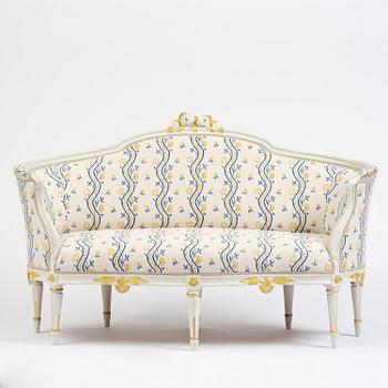 Soffa, Stockholmsarbete, sent 1700-tal, Gustaviansk.