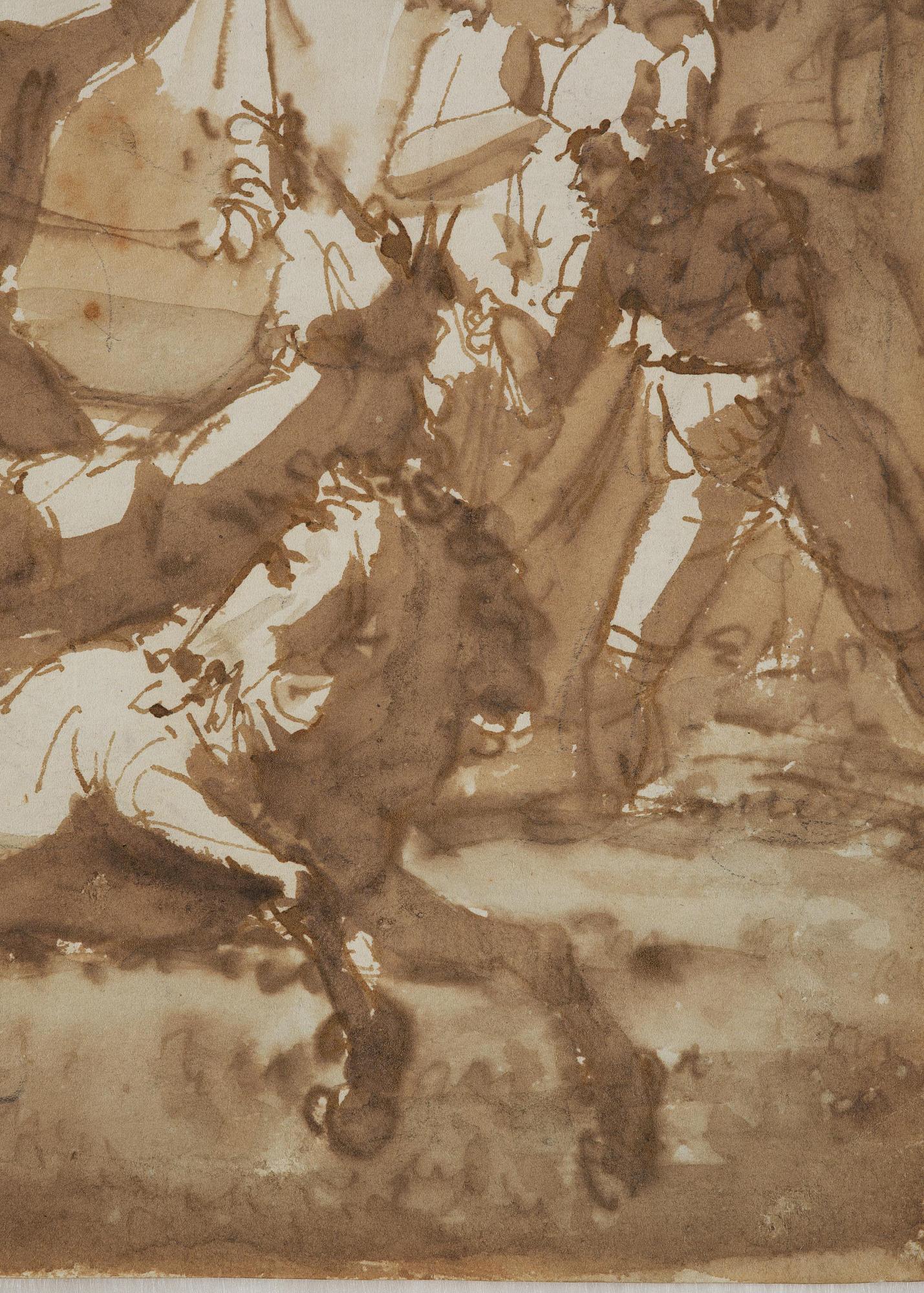 Johan Tobias Sergel, "Caricature Fru Grevinnan Ehrensvärd Insjunker i en sank Eng på Dymelstorp".