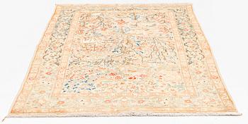 Matta, old Teheran part silk, ca 216 x 136 cm.
