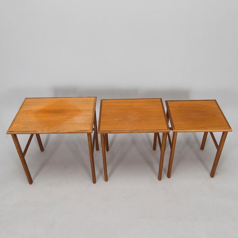 Olof Ottelin,  A 1960s 'Triplex' nesting table for Oy Stockmann Ab, Keravan Puusepäntehdas, Finland.