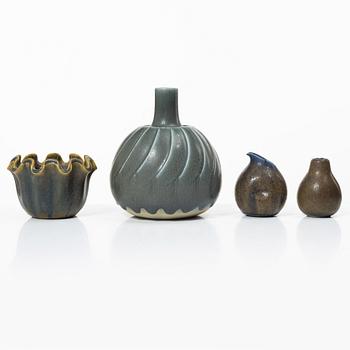 Kåge Verkstad, four ceramic pieces, Gustavsberg, Sweden, 1957-61.