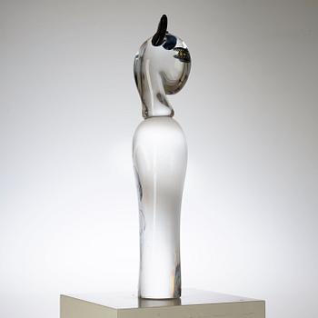 Ulrica Hydman-Vallien, A unique Ulrica Hydman-Vallien glass sculpture, 'Catman', Kosta Boda 1987.