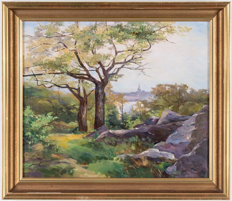 HEDVIG STRANDBERG, olja på duk, signerad.