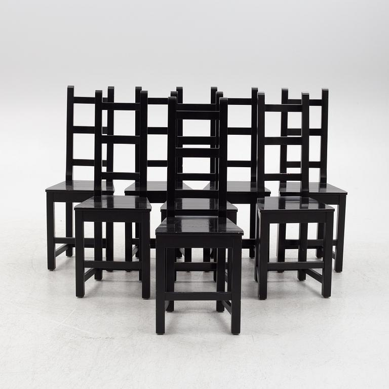 Chairs 8 pcs, Sven Larsson, late 20th century.