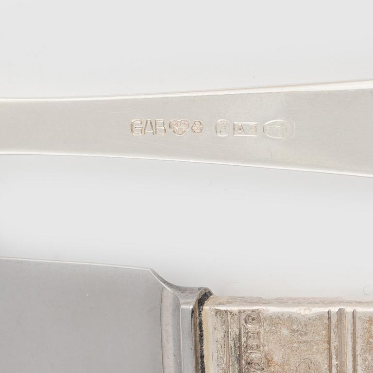 A Swedish Silver Cutlery, "Rosenholm", Jacob Ängman, GAB, including Stockholm 1951 (158 pieces).