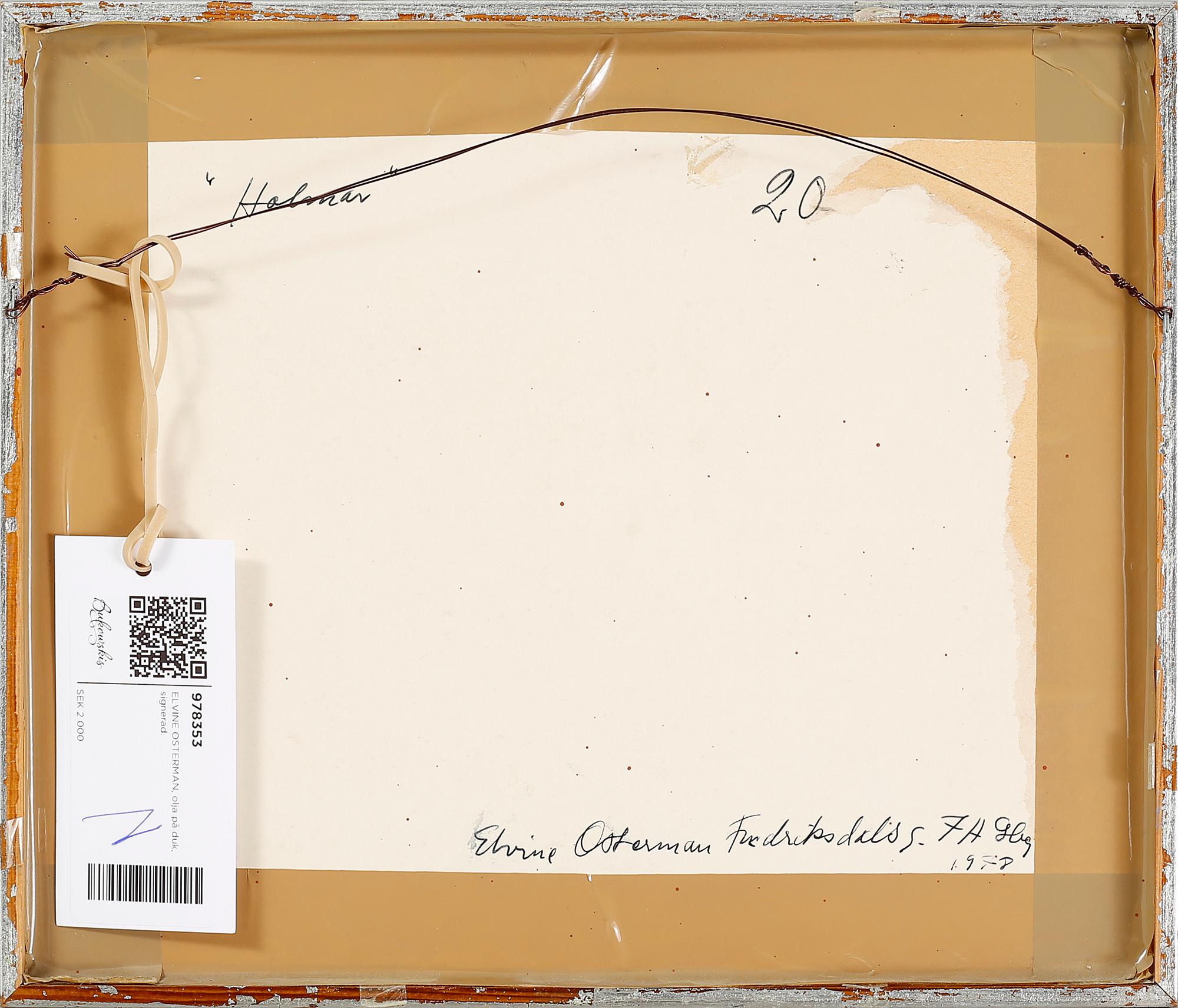 ELVINE OSTERMAN, olja på duk, signerad.