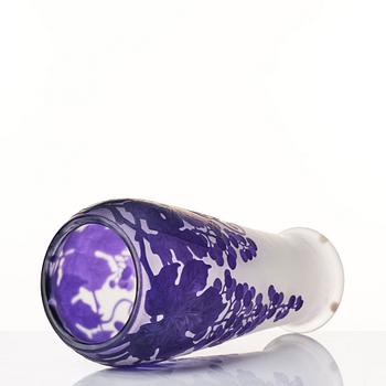 Karl Lindeberg, an Art Nouveau cameo glass vase, Kosta Sweden.