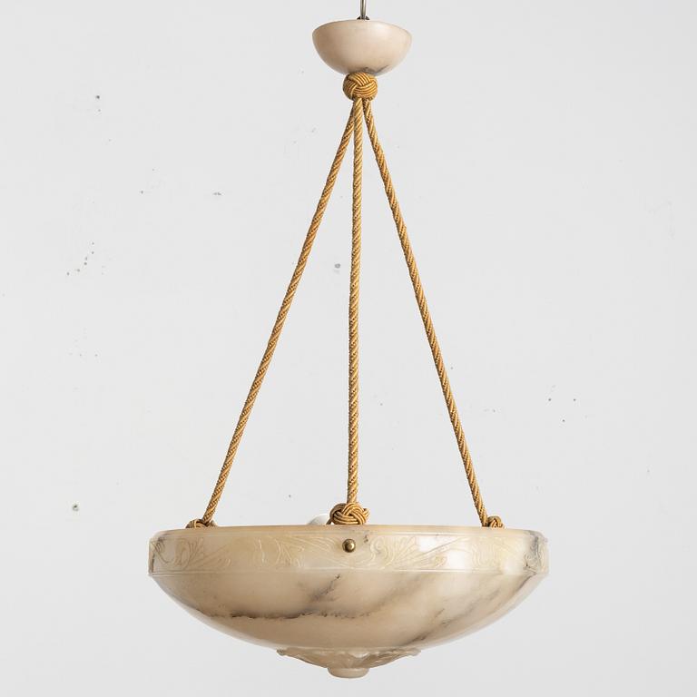 An alabaster ceiling lamp, 1920s.