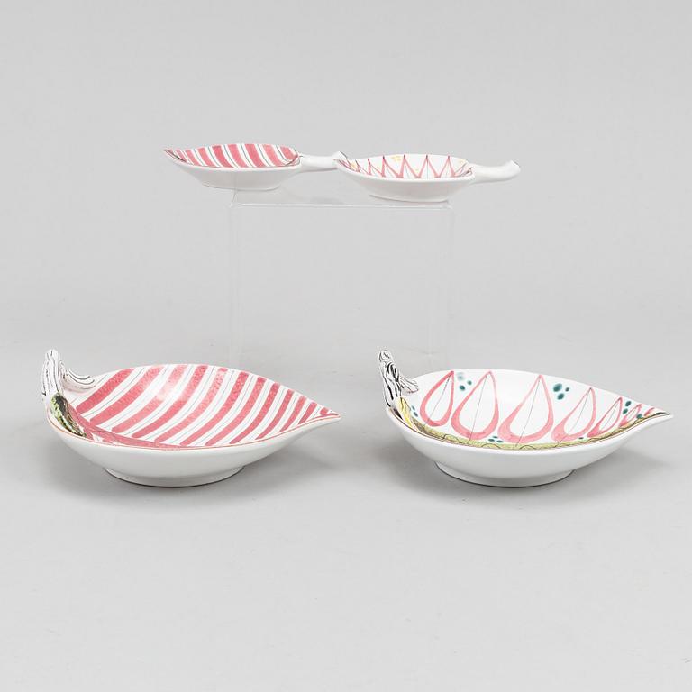 Stig Lindberg, four earthenware dishes, Gustavsberg studio.