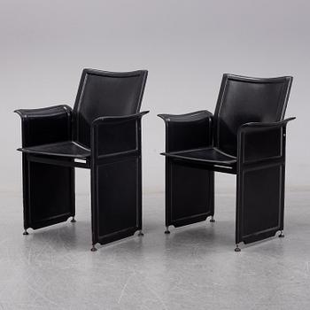 Tito Agnoli, 6 leather 'Korium' chairs.  Matteo Grassi.