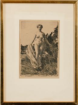 Anders Zorn · ANDERS ZORN , etsning, osignerad.