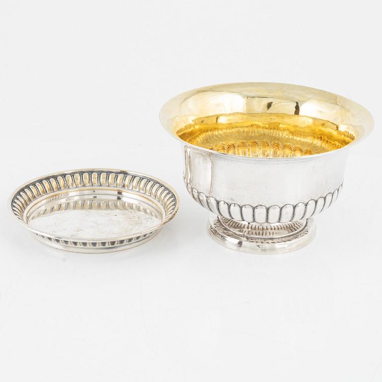Skål, silver, Stockholm, 1829.