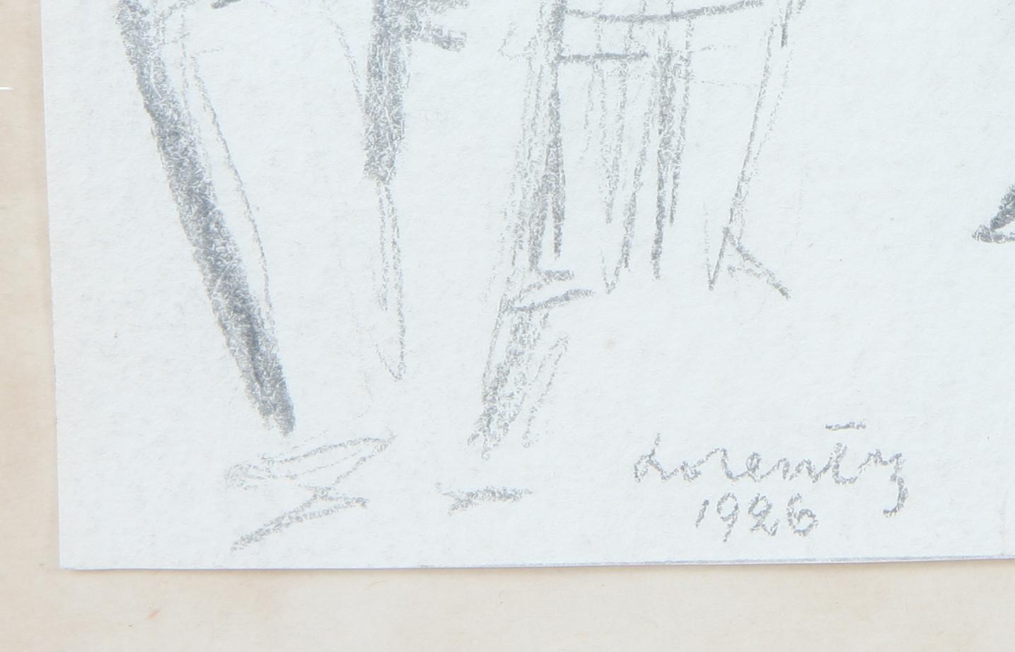 WALDEMAR LORENTZON, teckning, sign o dat "1926".
