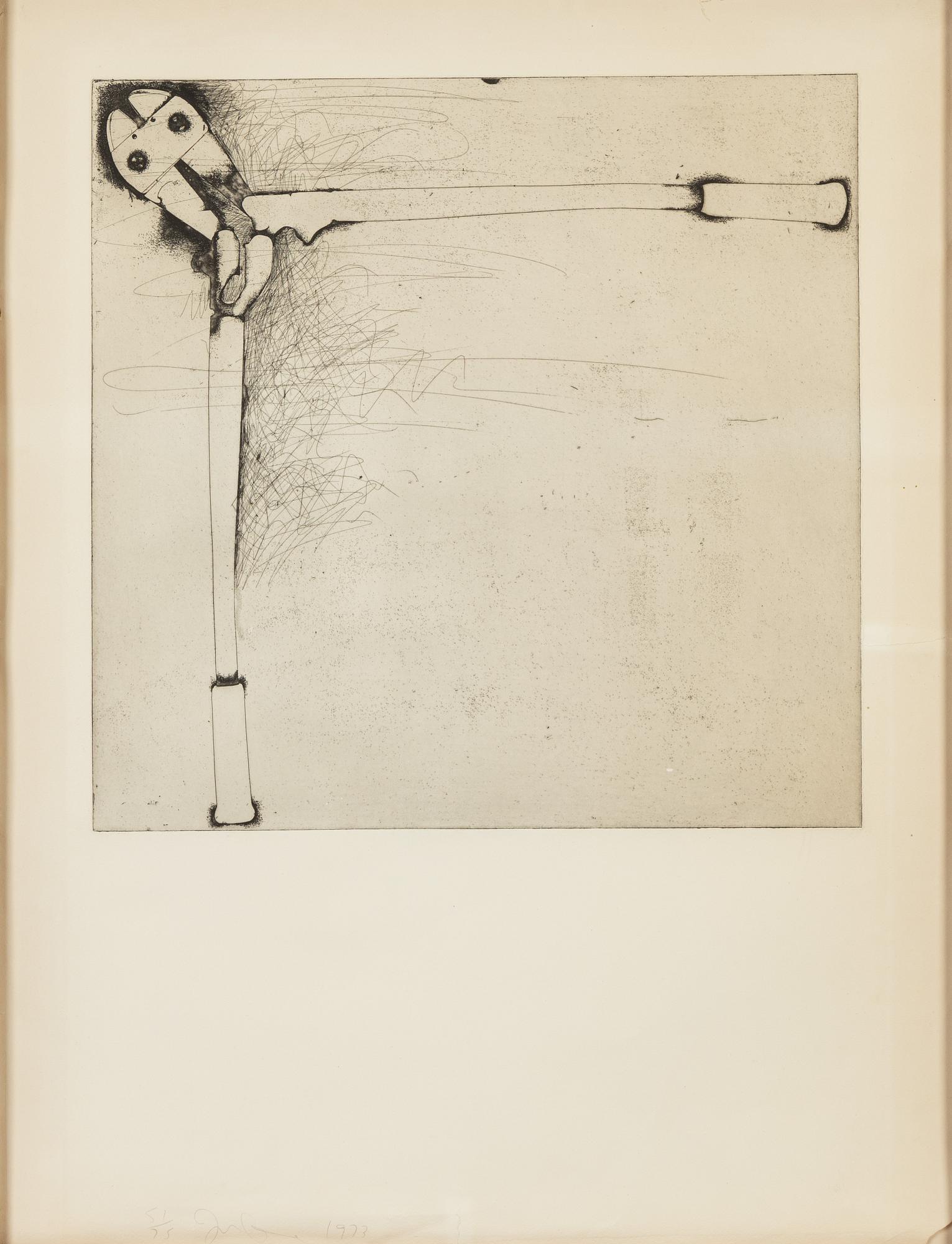 Jim Dine, etching, signed and dated 1972 and numbered 51/75.