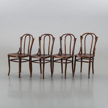 FOUR BENTWOOD CHAIRS FROM WILHELM FREUD LEMBERG, CA 1900.