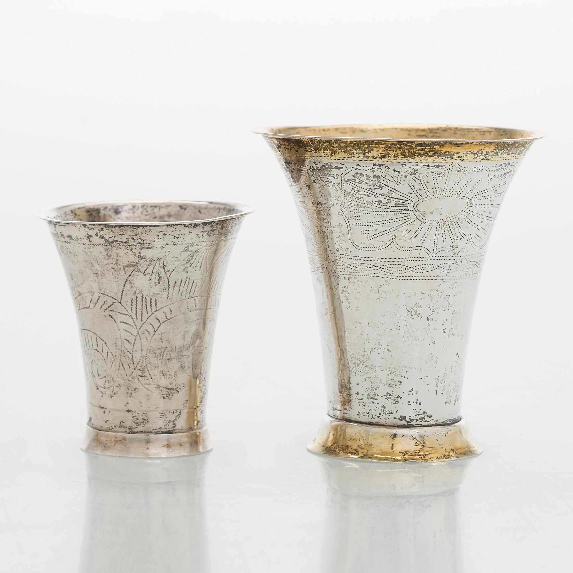 Anders Törnqvist vanhempi, pikari, hopea, Turku 1780 ja Anders Pihra, Turku, toiminut 1803-31.