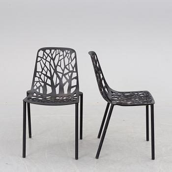 A pair of Selva aluminium garden chairs.