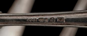 BORDSSKEDAR, 12 st. Silver. Tot. vikt 575 g. Modell Svensk Spets. 1929.