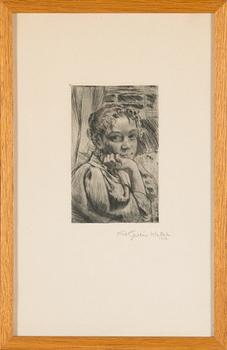 Akseli Gallen-Kallela, dry point, signed and dated in pencil.