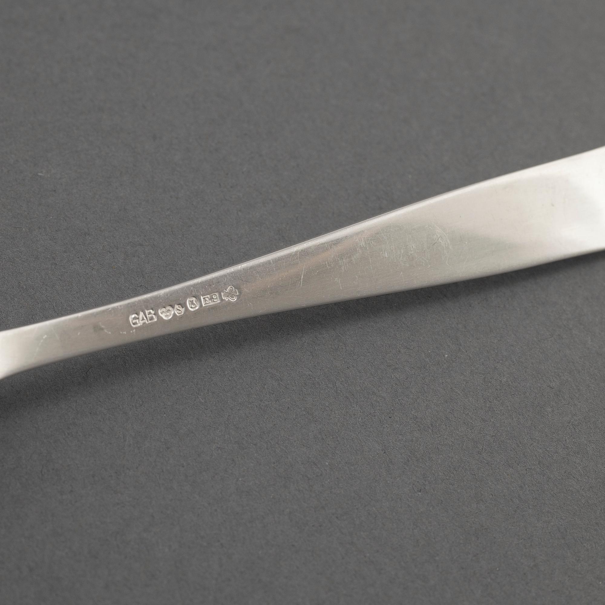 110 pieces of silver cutlery from GAB in Eskilstuna/Stockholm, model "Rosenholm", 1950s- 21th century.