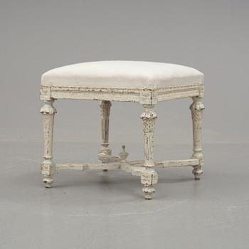TABURETT, gustaviansk stil/barockstil, sent 1800-tal.