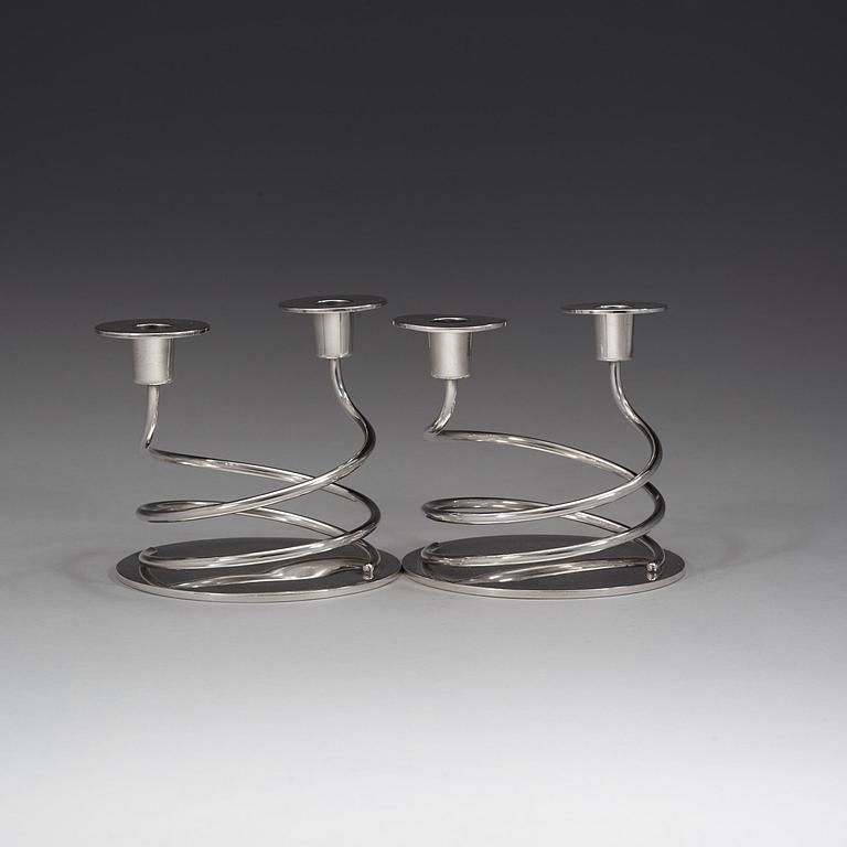 A pair of Anton Michelsen sterling candelabra, Copenhagen Denmark 1935.