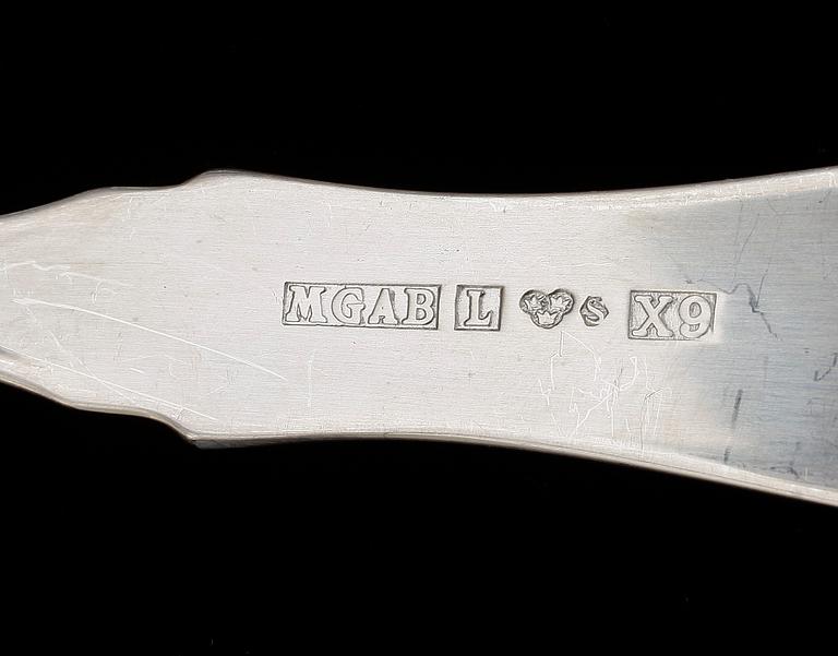 PARTI BESTICK, 21 delar, silver, främst "Uppsala", MGAB, Lidköping, 1972. Tot vikt ca 766g.