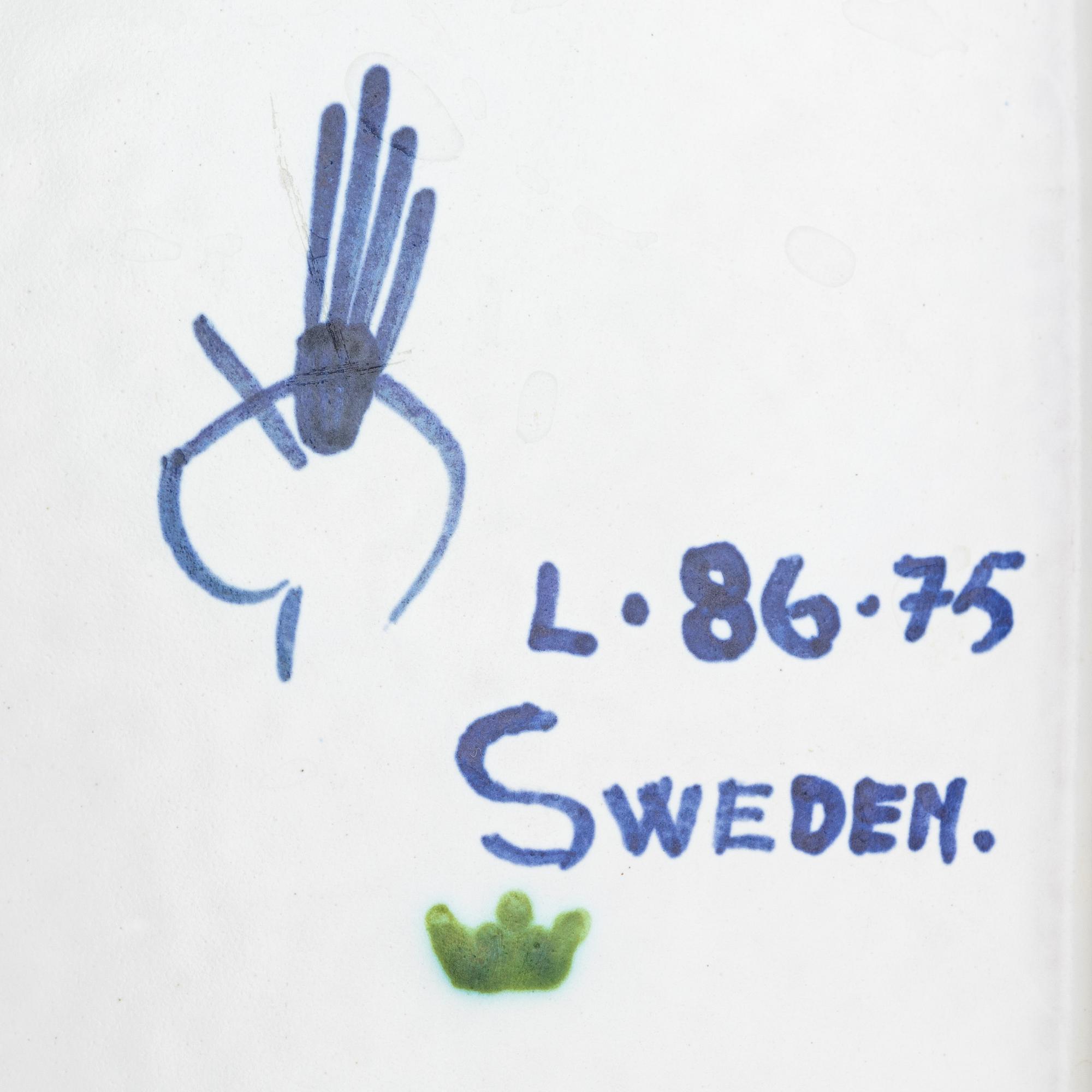 Stig Lindberg, a faience dish, Gustavsbergs studio.