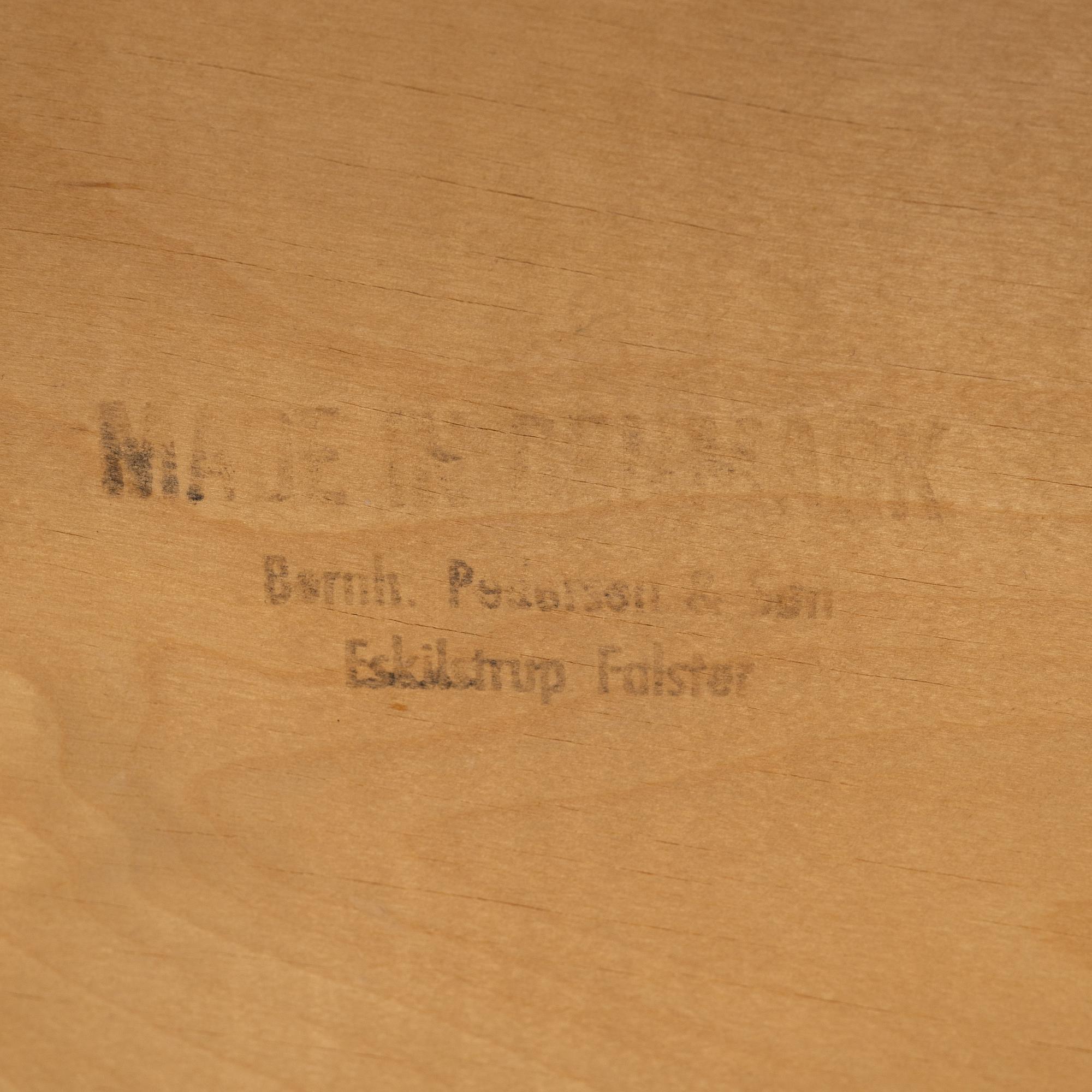 A dining table and four chairs, Bernhard Pedersen & Son, Denmark.