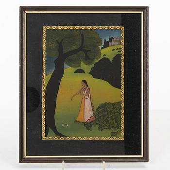 Oidentifierad konstnär, två målningar, Indien, 1900-tal.