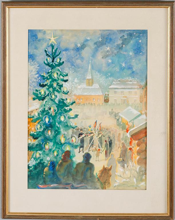 GUNNAR WIDHOLM, akvarell, signerad.